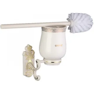 Настенный ёршик для унитаза Gappo G3510 белый/золото